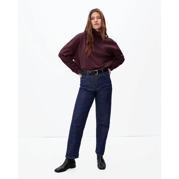 Everlane Sweatshirt Womens Espresso Red The Turtleneck Pullover Organic Cotton - Picture 1 of 14